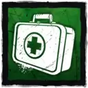 First Aid-Kit on a green background.